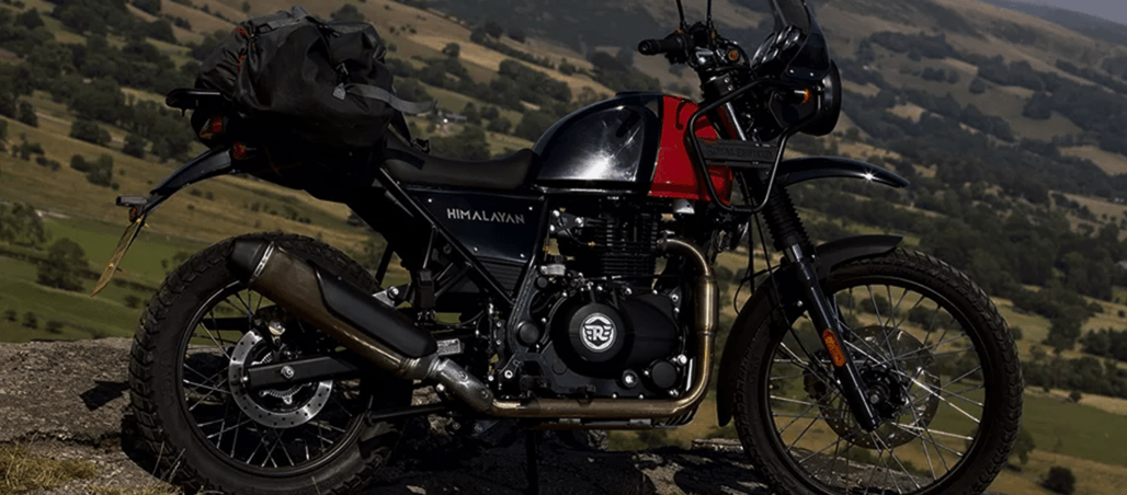 Royal Enfield Himalayan motorcycle in landscape